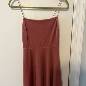 Urban Outfitters Mini Pink Velvet Dress